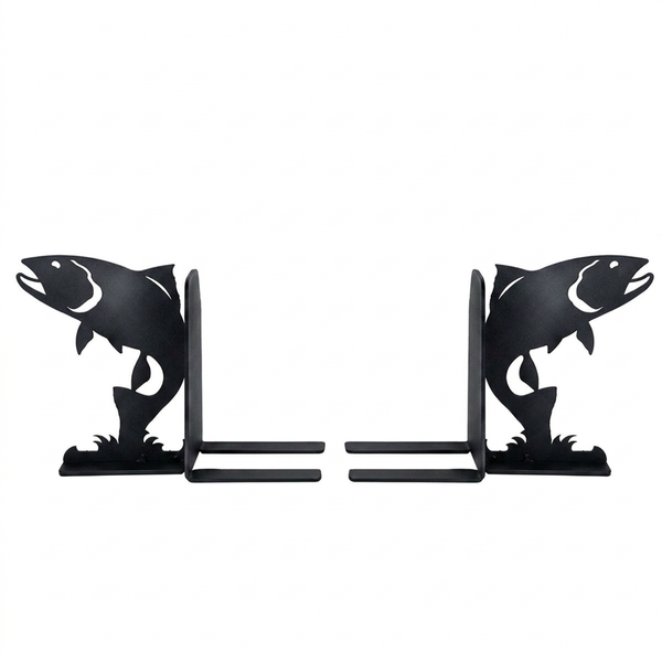 Leaping Trout Metal Bookends