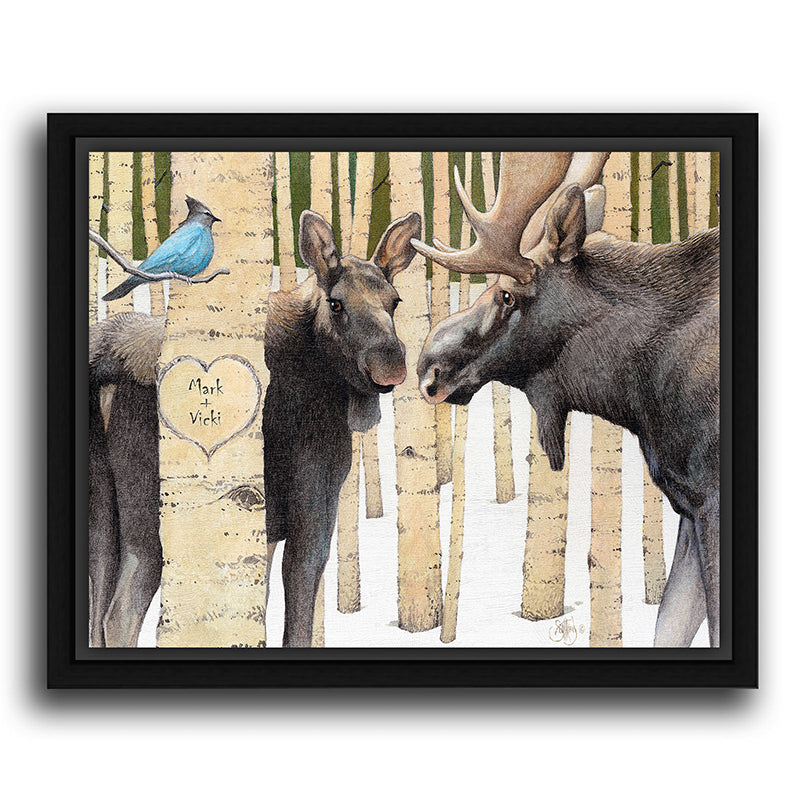 Personalized Moose Love Canvas Wall Art