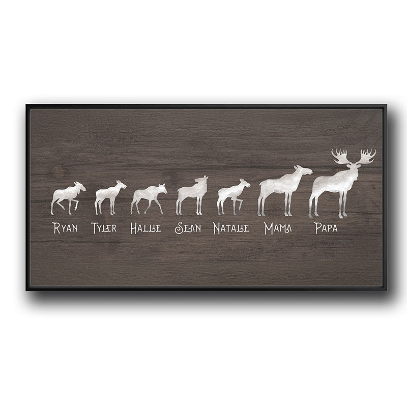 Personalized Moose Family Wall Art