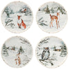 December Woodland Dessert Plates-Set of 4