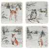 December Woodland Canape Plates-Set of 4