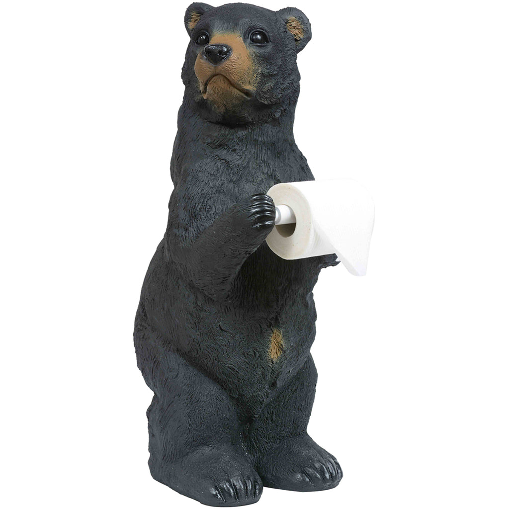 Black Bear Cub Standing Toilet Paper Holder
