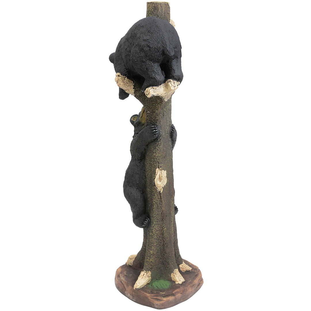 Two Black Bears Climbing Sculpture - Large