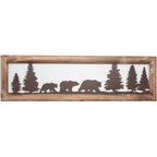 Bear Family Metal & Wood Wall Art