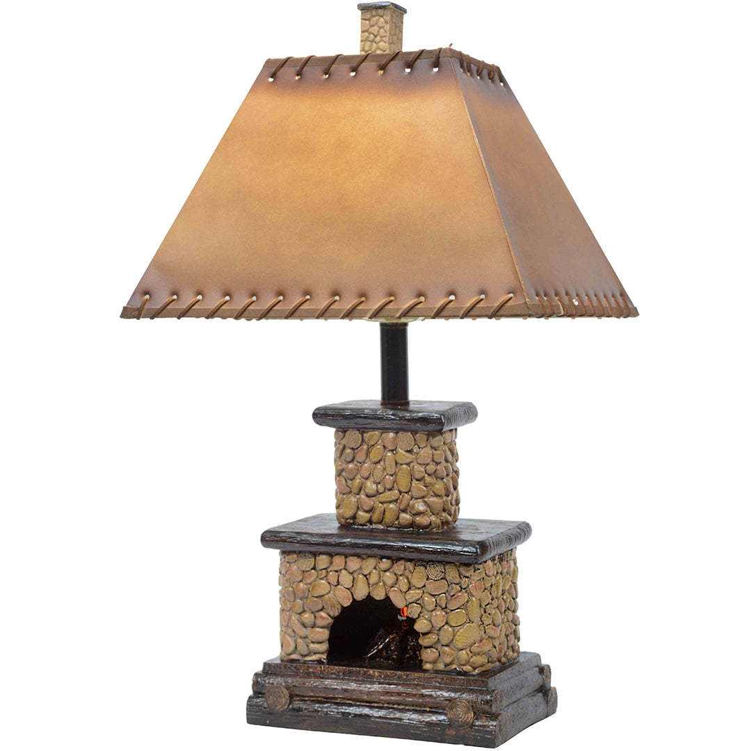 Stone Fireplace Lamp