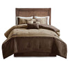 Brown Bear Suede 7 Piece Comforter Set - Queen