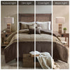 Brown Bear Suede 7 Piece Comforter Set - Cal King