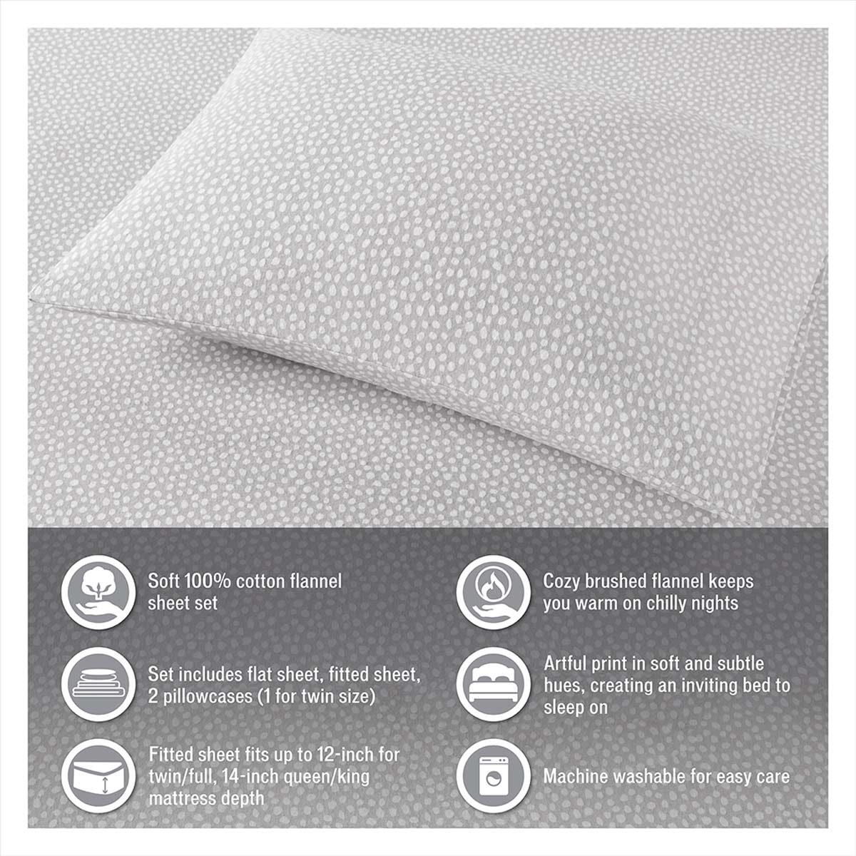 Winter Trees Flannel Sheet Set - Full
