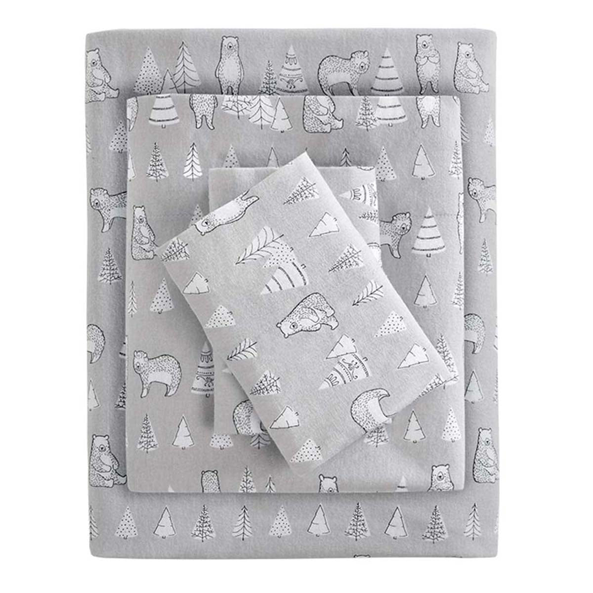 Winter Bears Flannel Sheet Set - Twin