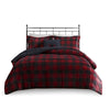 Red Plaid Sherpa Comforter Set - Full/Queen