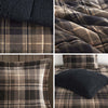 Brown Plaid Sherpa Comforter Set - Full/Queen