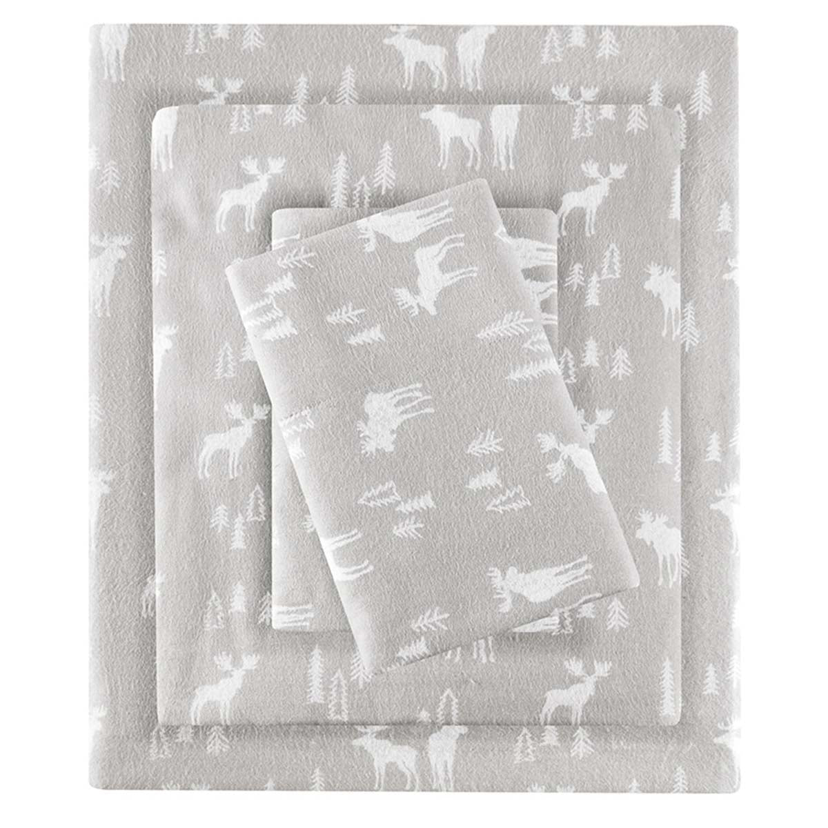 Moose & Trees Flannel Sheet Set - King
