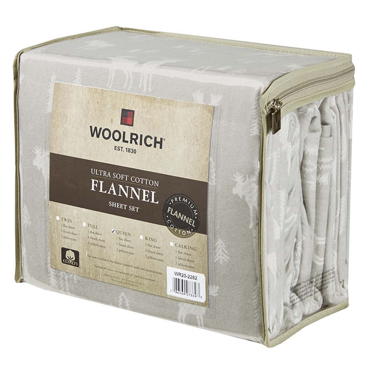 Moose & Trees Flannel Sheet Set - King