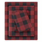 Red Plaid Flannel Sheet Set - Queen