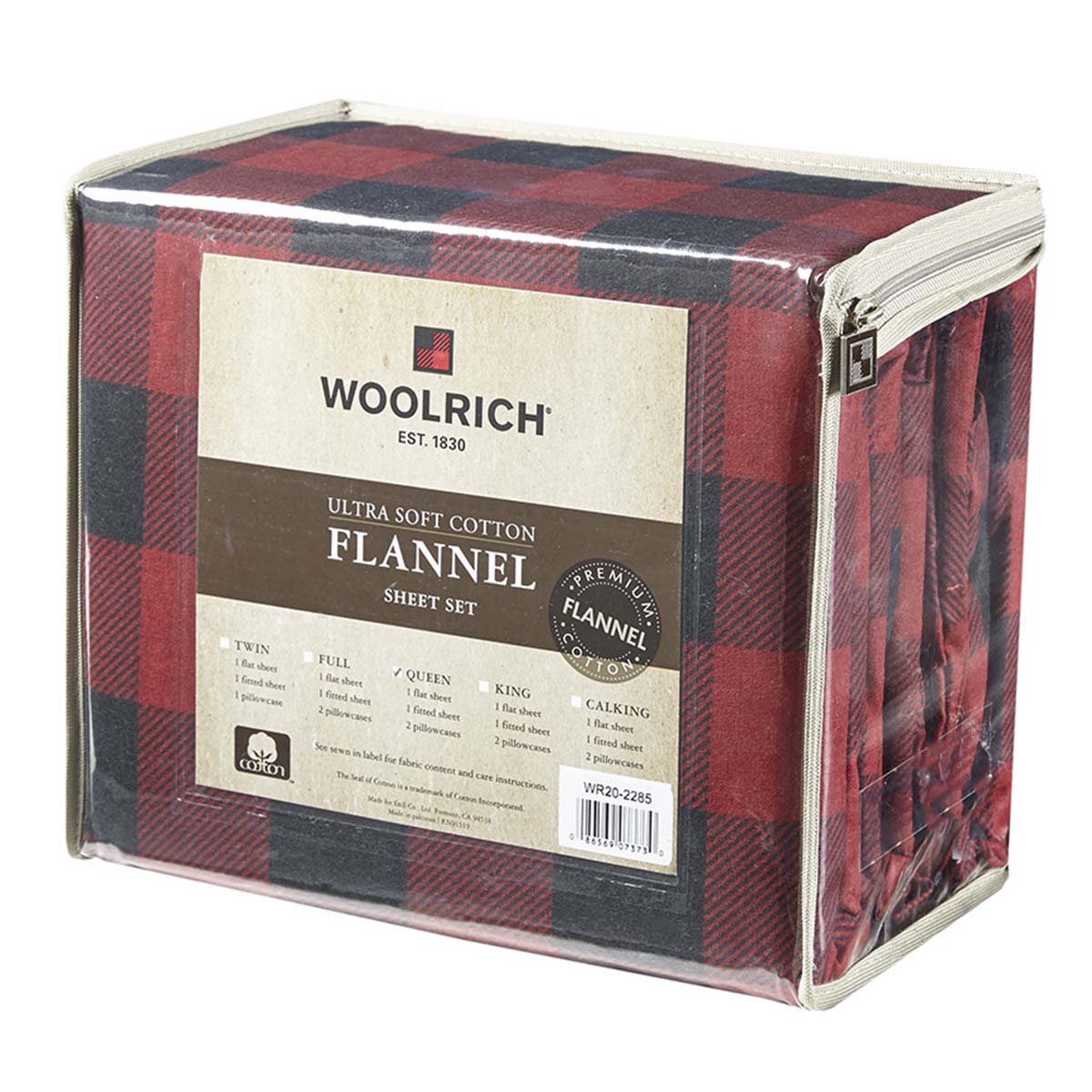 Red Plaid Flannel Sheet Set - Queen