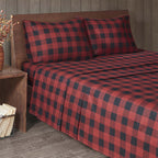 Red Plaid Flannel Sheet Set - Queen