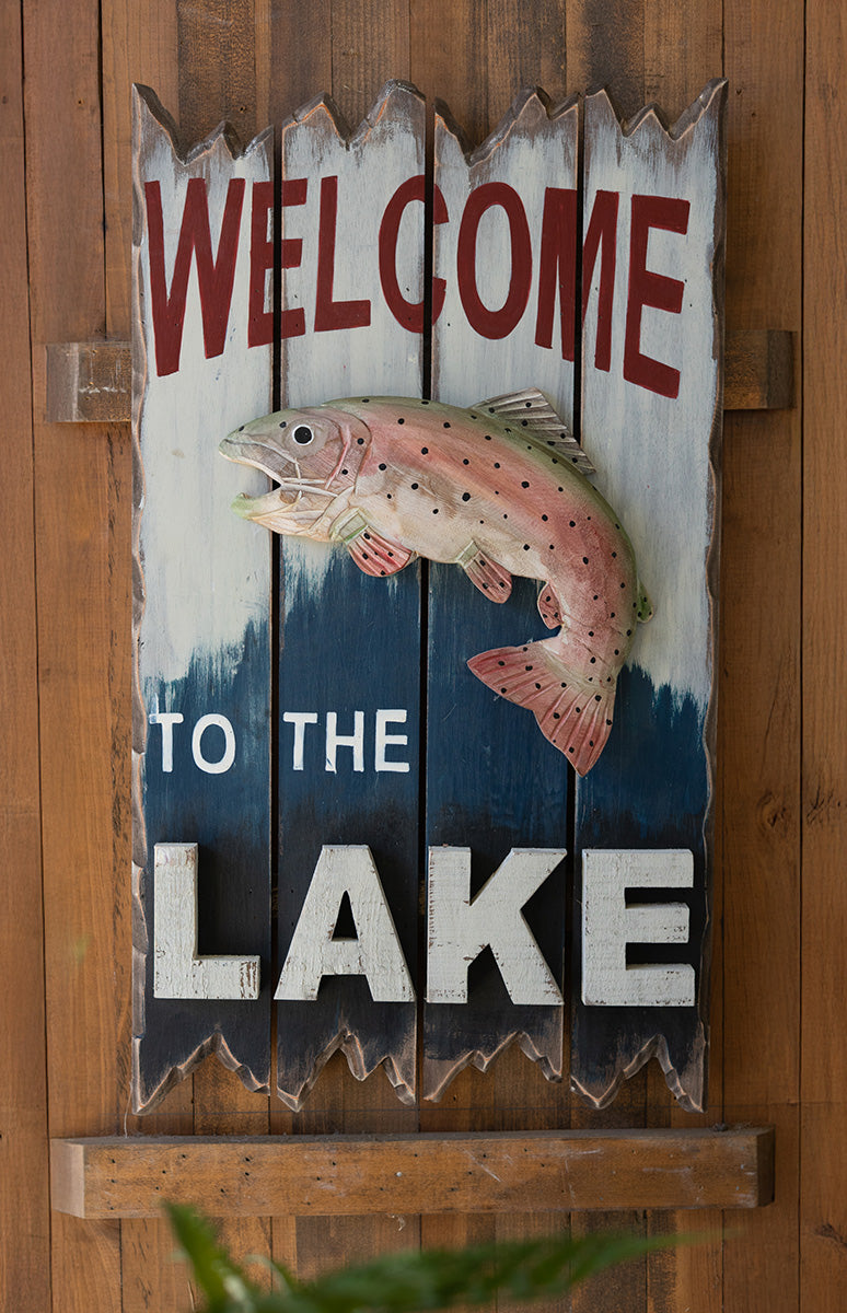 Trout Haven Welcome Sign - OVERSTOCK