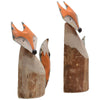 Carved Fox Statuaries - Set of 2