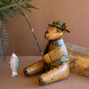 Fishing Bear Recycled Metal Sculpture