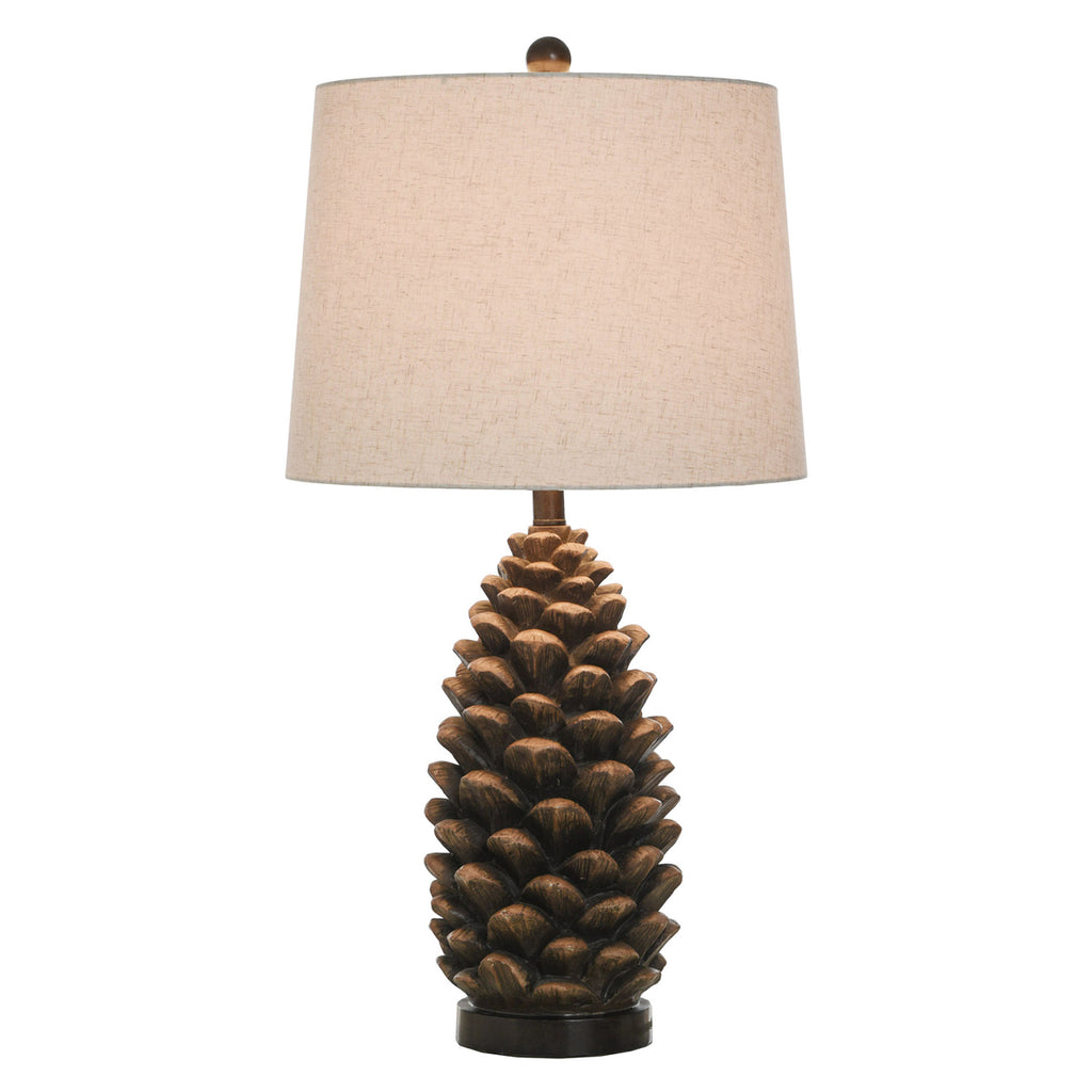 Rustic Pinecone Table Lamp