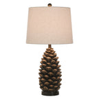 Rustic Pinecone Table Lamp