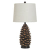 Rustic Pinecone Table Lamp