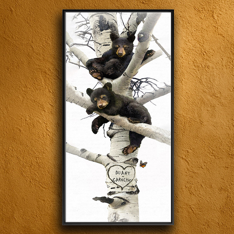Sleepy Bears Personalized Float Framed Canvas