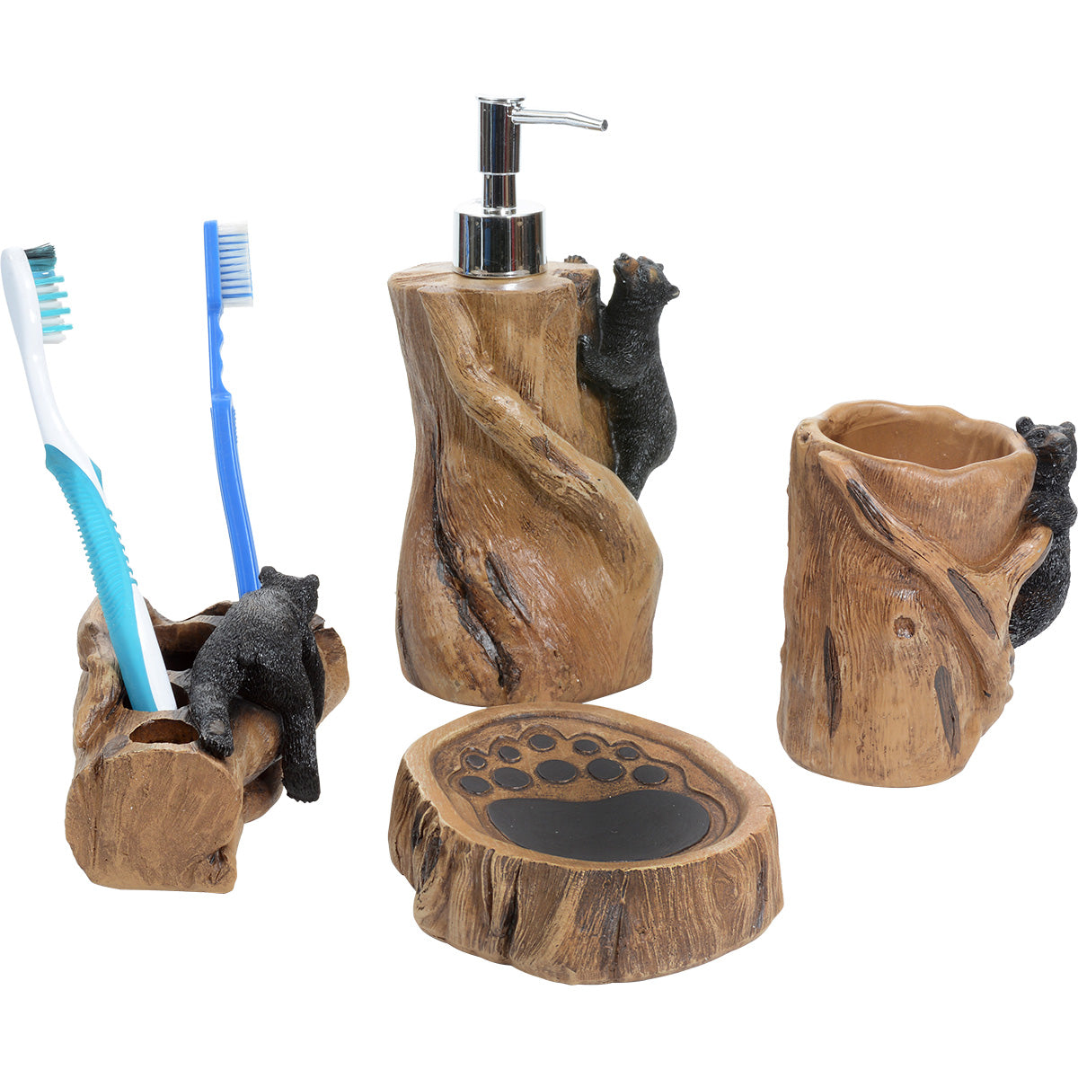 Climbing Black Bears Bath Set - Set of 4
