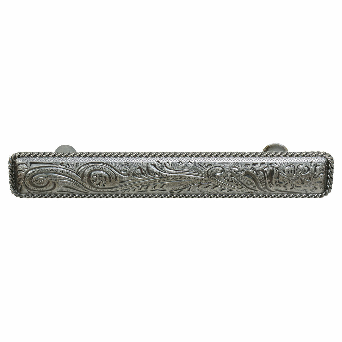 Engraved Flower Cabinet Pulls - Set of 2 - 5 Inch - Oil Rubbed Bronze - CLEARANCE