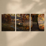 Personalized Lake Lodge Stretched Canvas Triptych - Large
