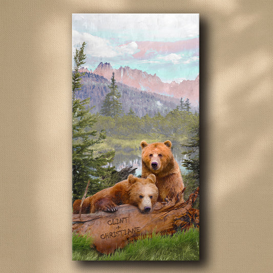 Rocky Mountain Bears Personalized Wall Art