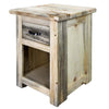 Lima Live Edge 25 Inch Nightstand with Iron - Clear Lacquer
