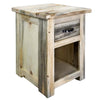 Lima Live Edge 25 Inch Nightstand with Iron - Clear Lacquer