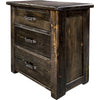 Lima Sawn 3 Drawer Chest with Iron - Jacobean Stain