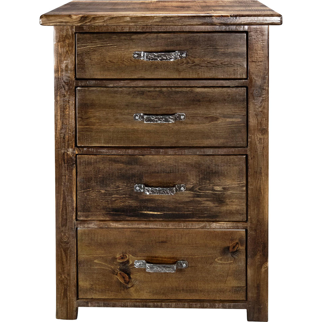 Lima Sawn 4 Drawer Chest with Iron - Provincial Stain