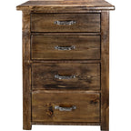 Lima Sawn 4 Drawer Chest with Iron - Provincial Stain