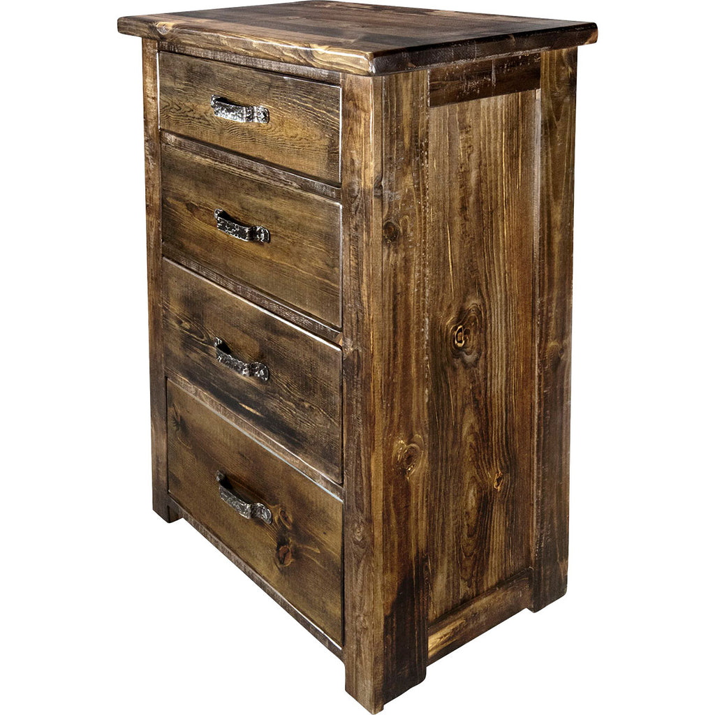 Lima Sawn 4 Drawer Chest with Iron - Provincial Stain