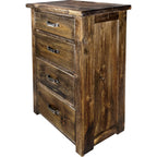 Lima Sawn 4 Drawer Chest with Iron - Provincial Stain