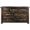 Lima Sawn 7 Drawer Dresser with Iron & Jacobean Stain