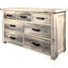 Lima Sawn 7 Drawer Dresser with Iron & Clear Lacquer