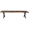 Lima Live Edge 45 Inch Bench with Forged Iron Legs