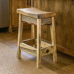 Lima 30 Inch Saddle Barstool - Clear Lacquer