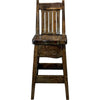 Lima 24 Inch Barstool with Back - Jacobean Stain