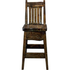Lima 24 Inch Barstool with Back - Jacobean Stain