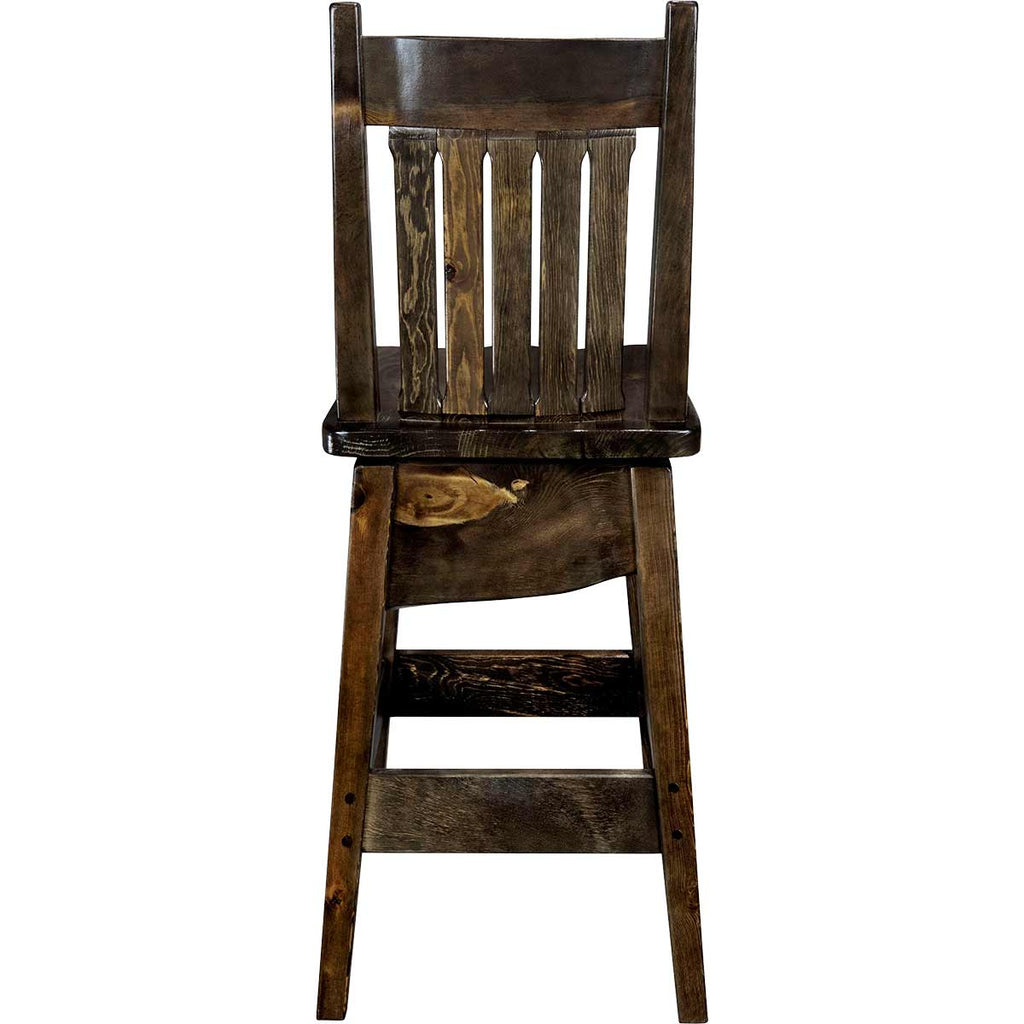 Lima 24 Inch Barstool with Back - Jacobean Stain