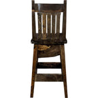 Lima 24 Inch Barstool with Back - Jacobean Stain