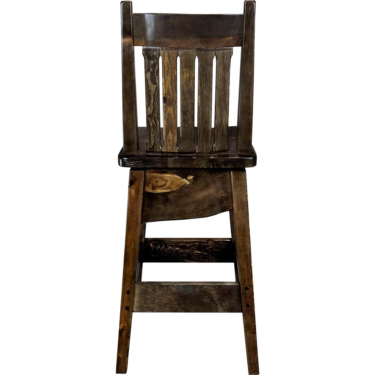 Lima 24 Inch Barstool with Back - Jacobean Stain