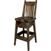 Lima 24 Inch Swivel Barstool with Back - Jacobean Stain