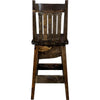 Lima 30 Inch Swivel Barstool with Back - Jacobean Stain
