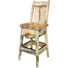 Lima 30 Inch Swivel Barstool with Back - Clear Lacquer